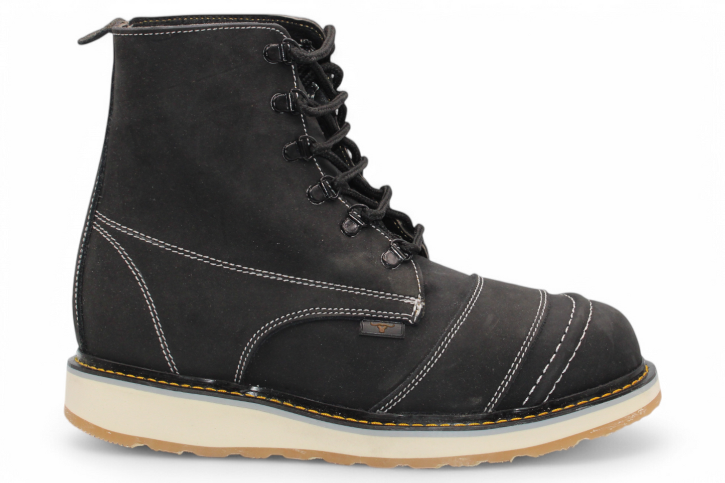 Men’s Leather Work Shoe – Round Toe | Soft Toe | Rubber Sole Black