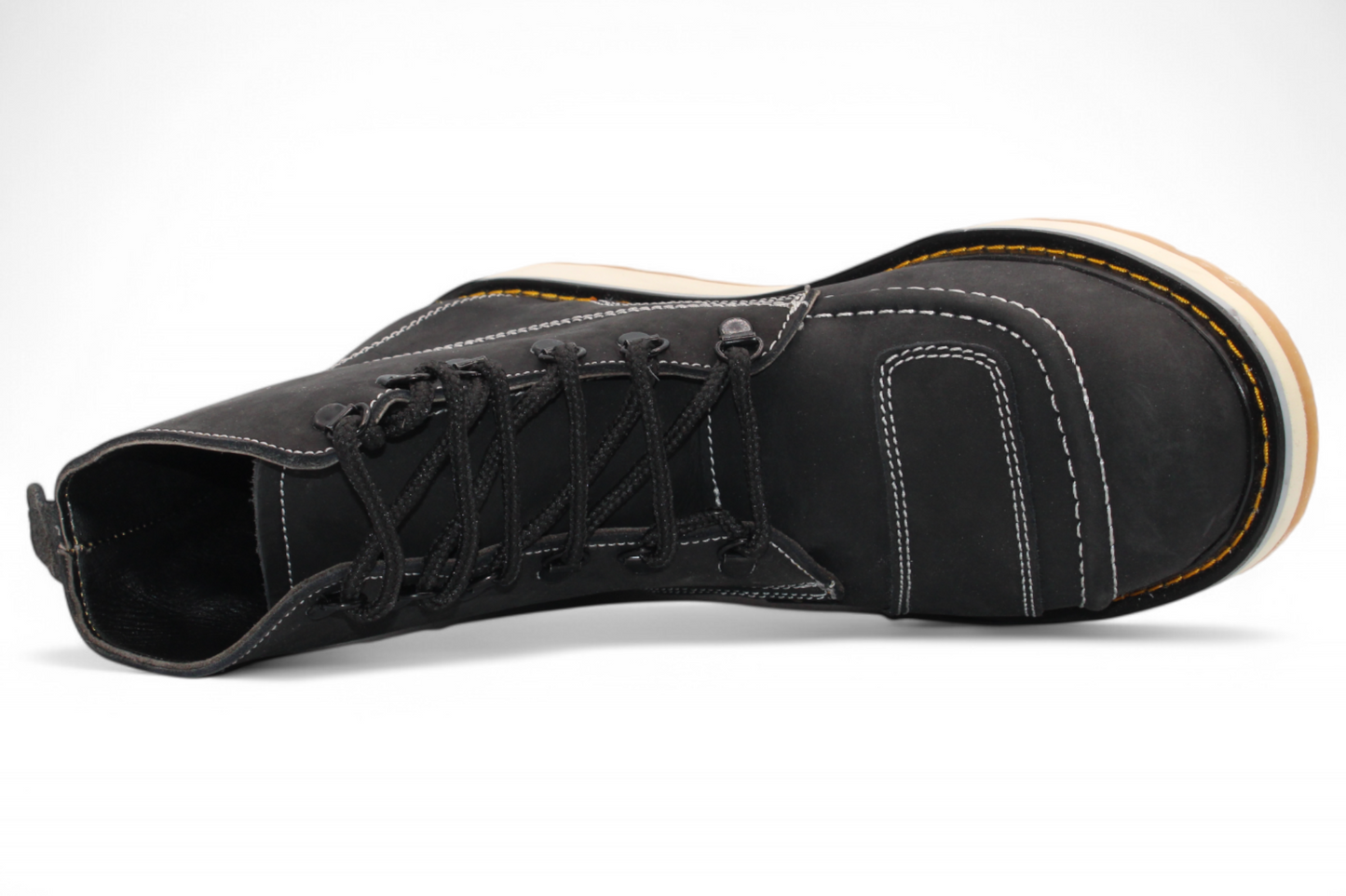 Men’s Leather Work Shoe – Round Toe | Soft Toe | Rubber Sole Black