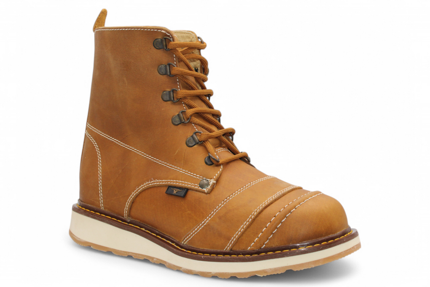 Men’s Leather Work Shoe – Round Toe | Soft Toe | Rubber Sole Honey