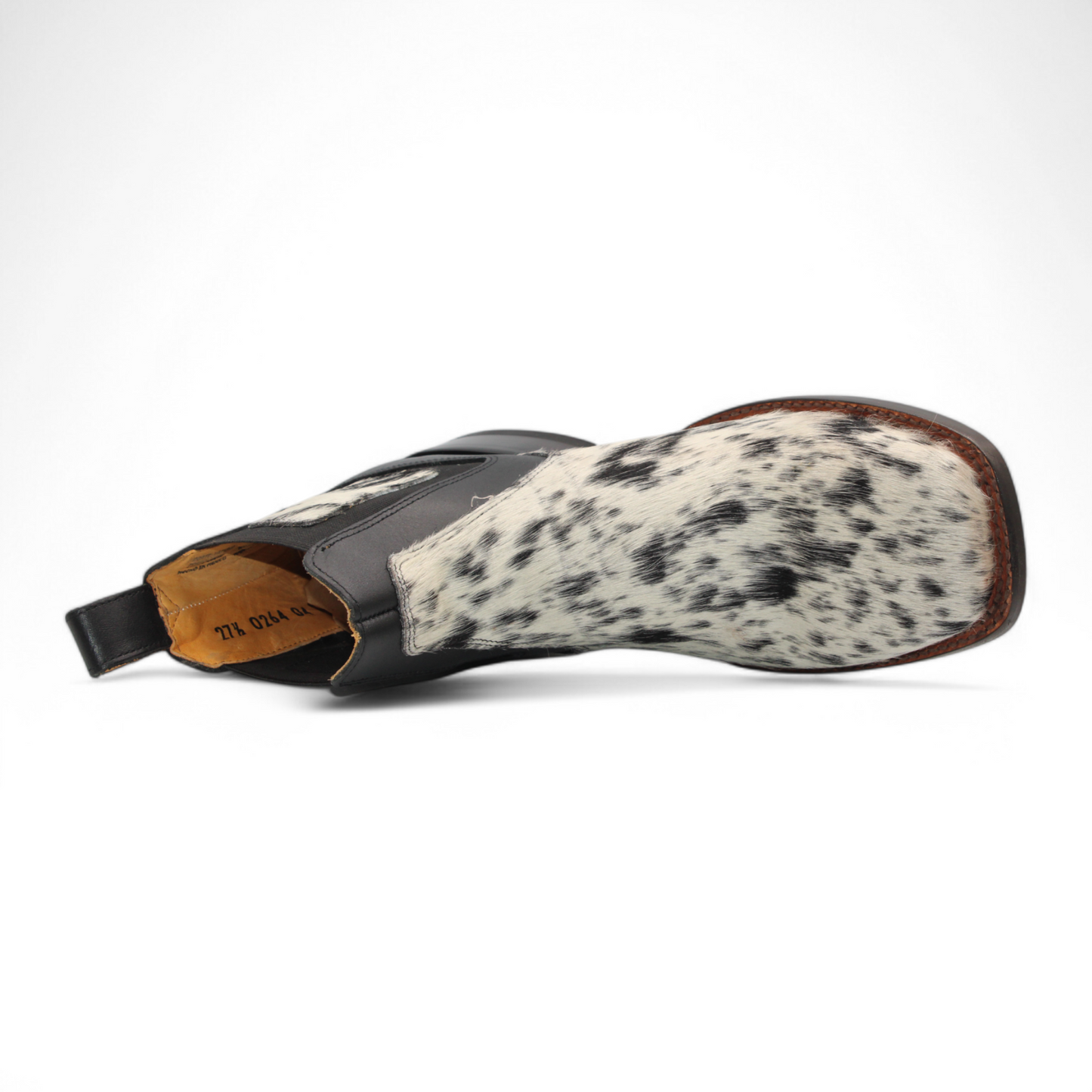 Men's Square Toe Cowhide Hair Botin