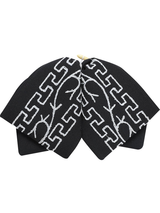 Adult 
Mexican Charro Bow Tie 100% Polyester Black/Silver 601114