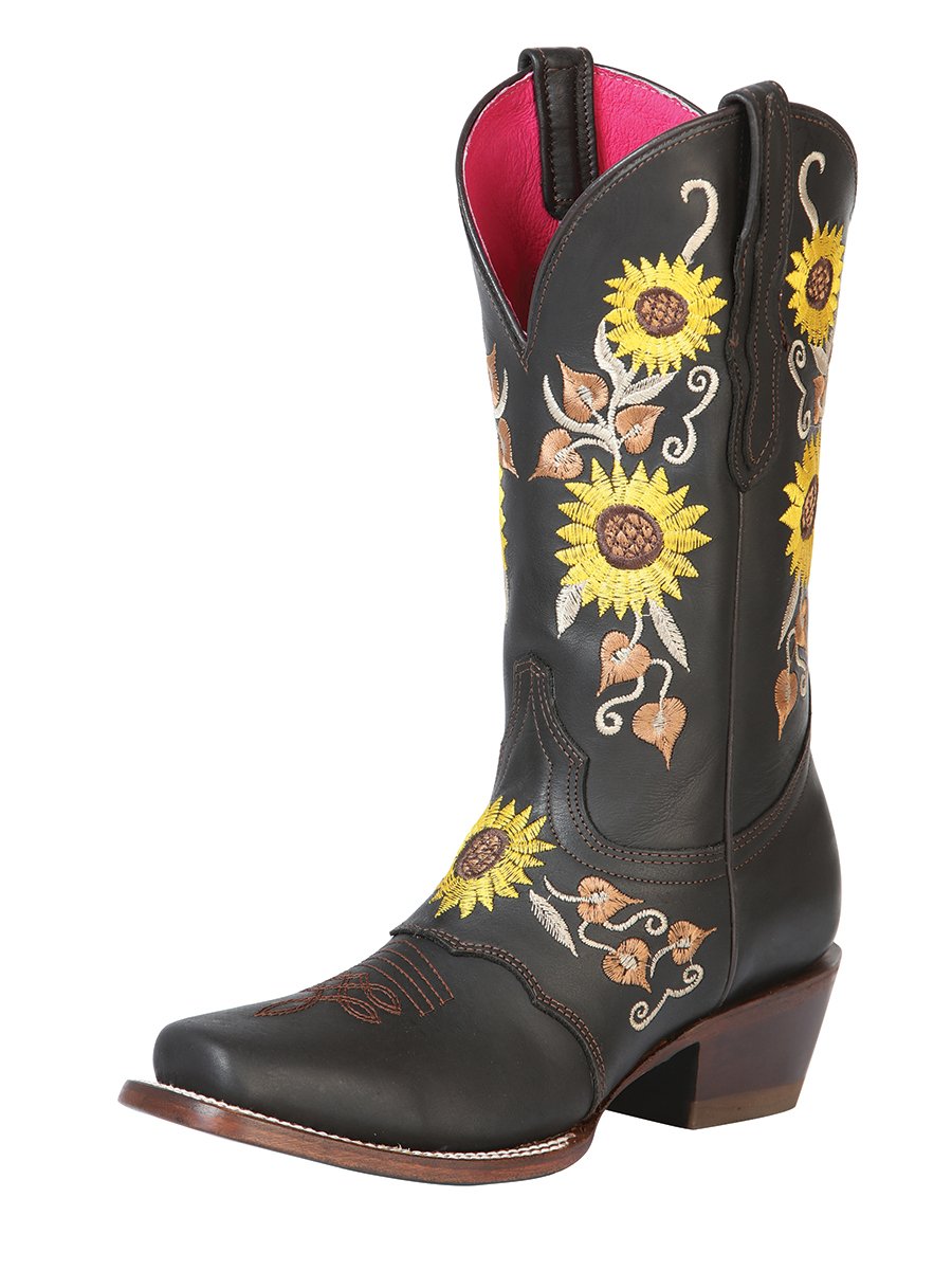 Botas de Cuero Crazy Original para Mujer en Horma Rodeo Choco