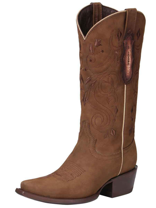 Botas de Gamuza Original para Mujer Horma Rodeo Camel