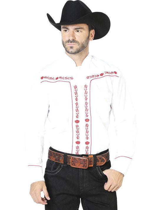 Camisa Charra Bordada El Señor de los Cielos Blanco (42922)