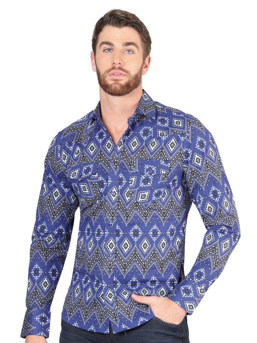 Camisa de Moda Color Azul (44429)