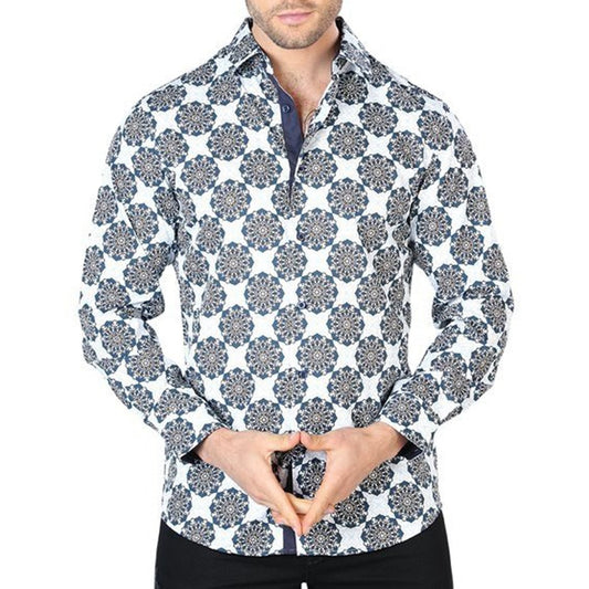 Camisa de Moda El Señor de los Cielos Blanca y Negro (44048)