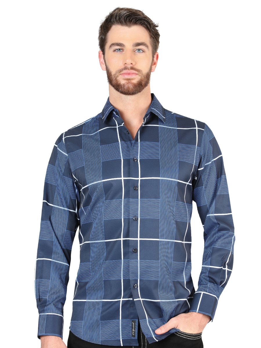 Camisa de Moda El Señor de Los Cielos Color Azul Marino (44600)