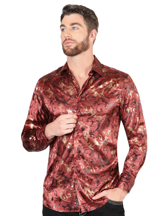 Camisa de Moda El Señor de los Cielos Color Vino (44590)