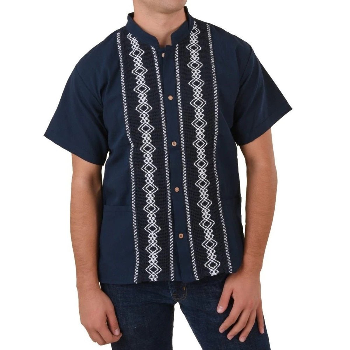 Camisa para Hombre Manga Corta Azul Marino (78133)