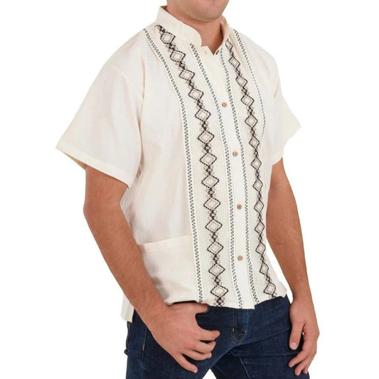 Camisa para Hombre Manga Corta Beige (78132)