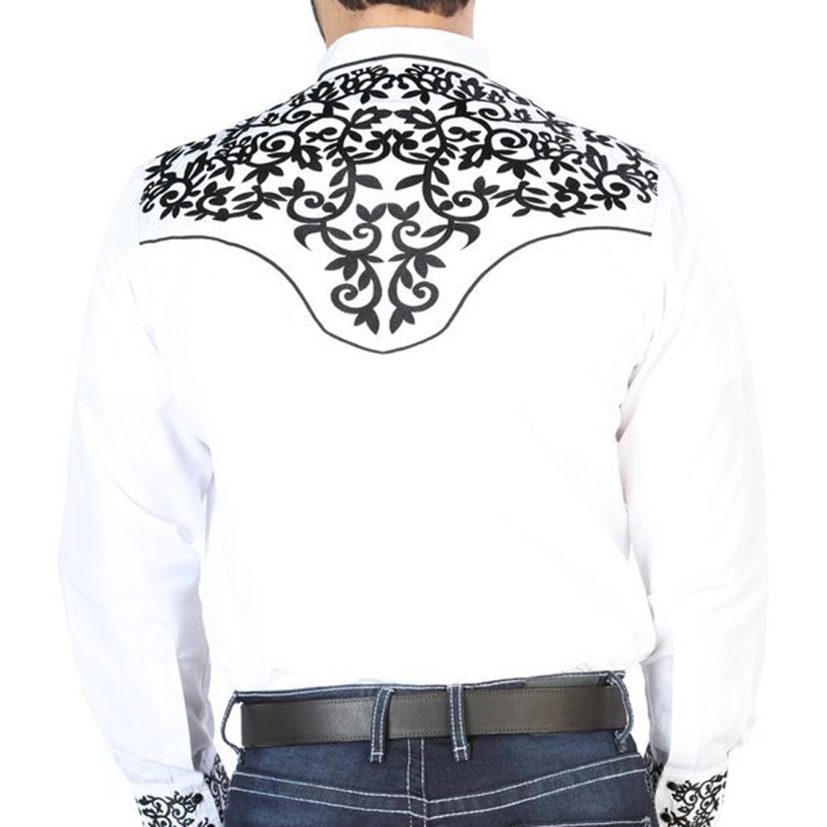 Camisa Vaquera Bordada El Señor de los Cielos Blanca (126702)