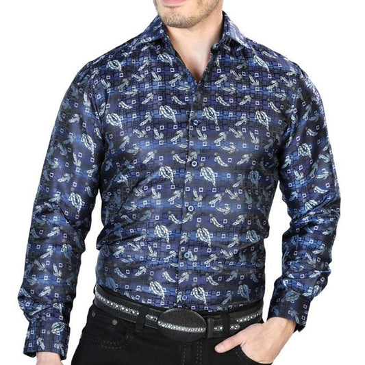 Camisa Vaquera de Moda El Señor de los Cielos Color Azul (43747)