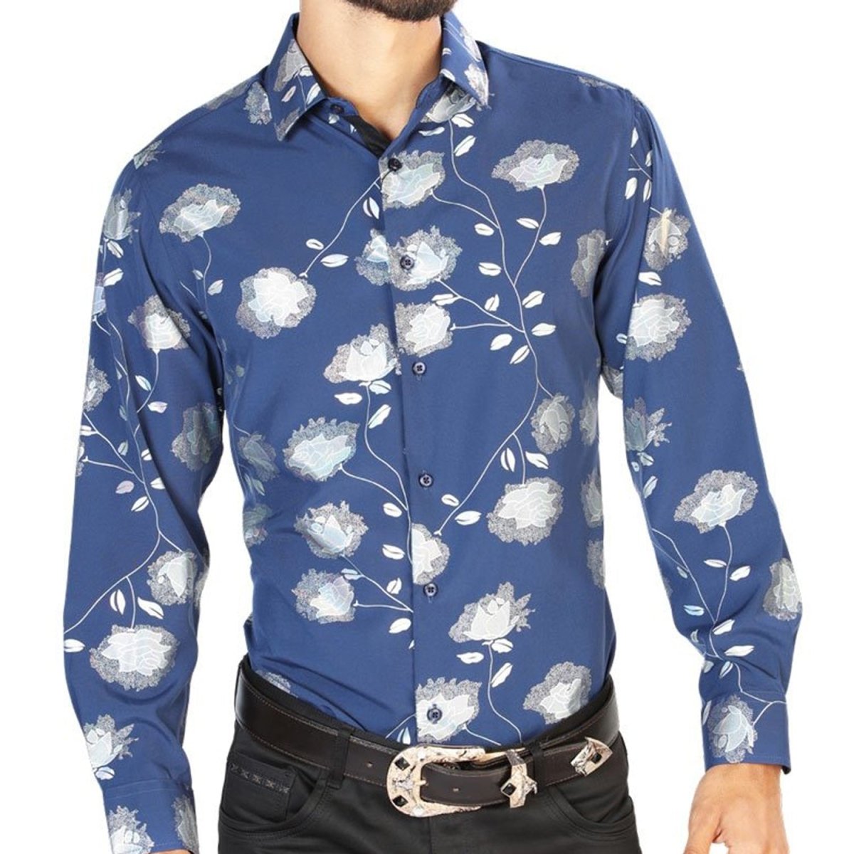 Camisa Vaquera de Moda El Señor de los Cielos Color Azul (43774)