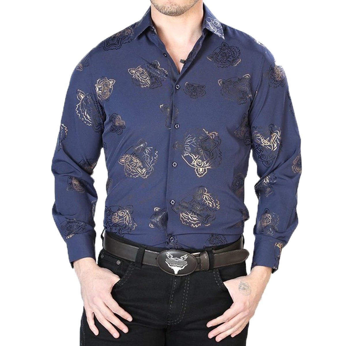 Camisa Vaquera de Moda El Señor de los Cielos Color Azul (43843)