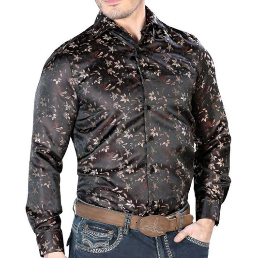 Camisa Vaquera de Moda El Señor de los Cielos Color Cafe (43714)