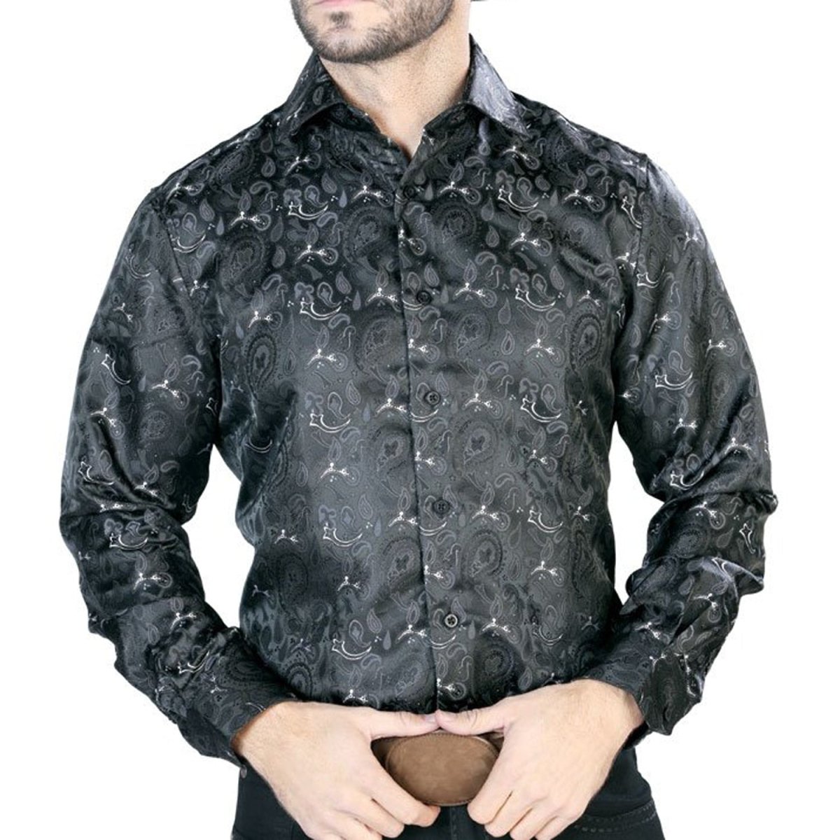 Camisa Vaquera de Moda El Señor de los Cielos Color Negro (43706)