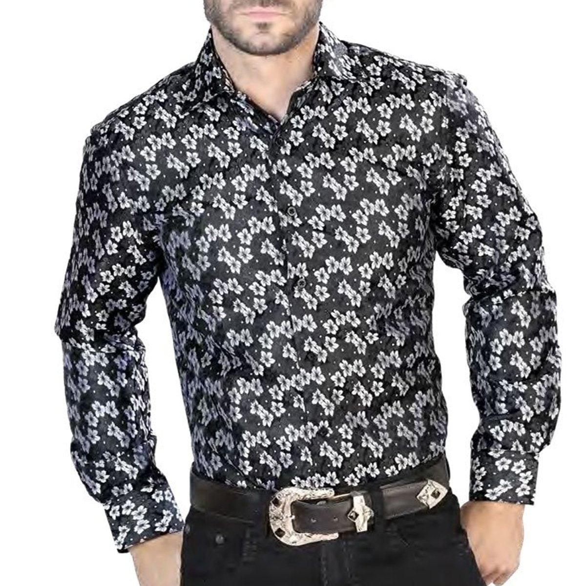 Camisa Vaquera de Moda El Señor de los Cielos Color Negro (43744)