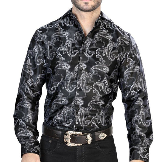 Camisa Vaquera de Moda El Señor de los Cielos Color Negro (43754)