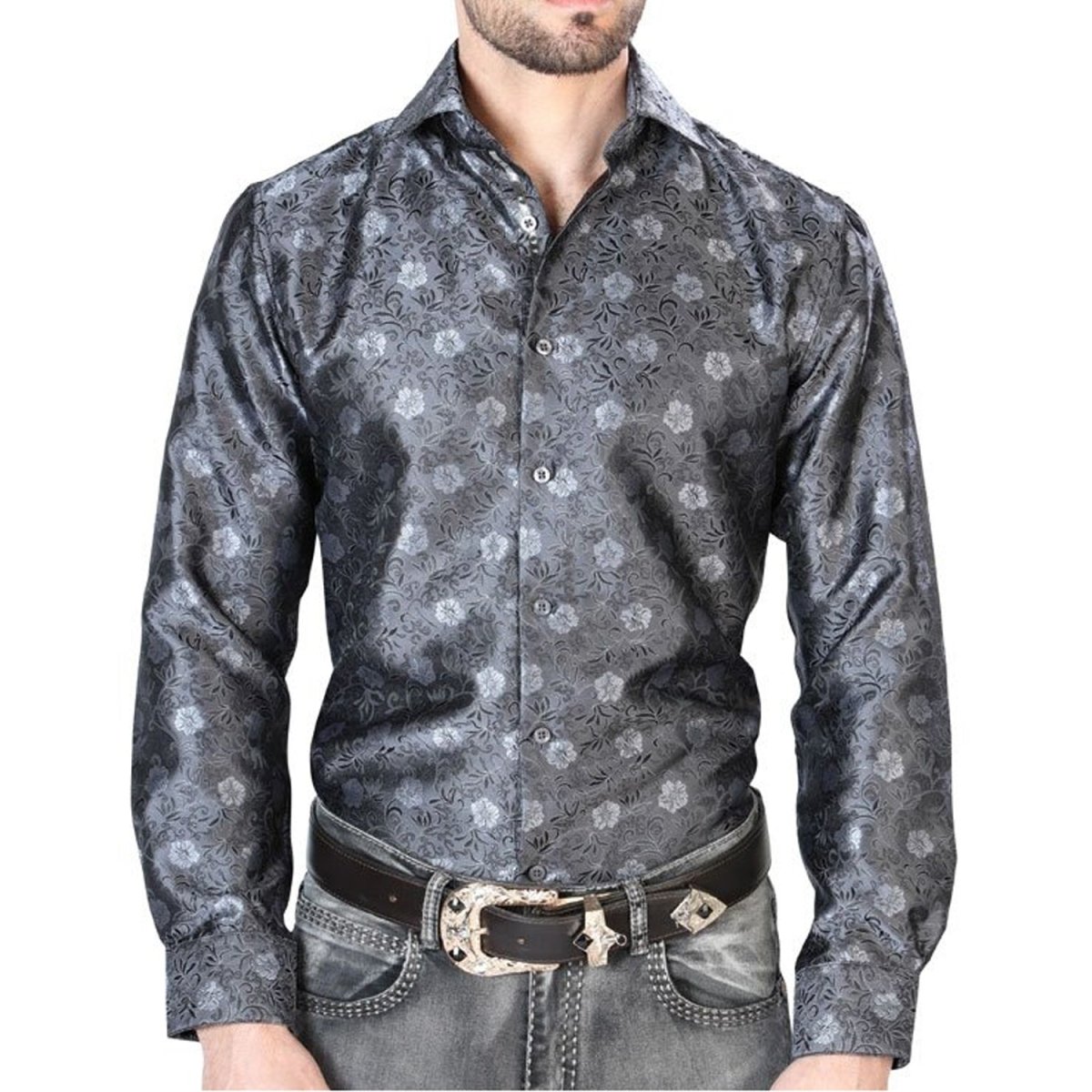 Camisa Vaquera de Moda El Señor de los Cielos Color Negro (43760)