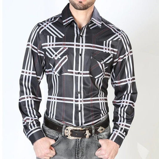 Camisa Vaquera de Moda El Señor de los Cielos Negra (43927)