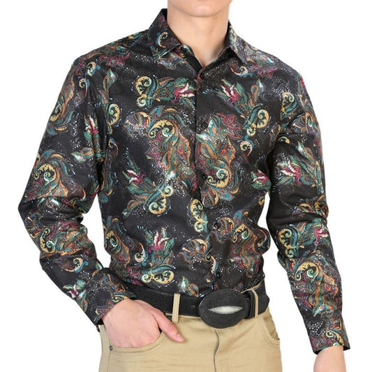 Camisa Vaquera de Moda El Señor de los Cielos Negro Multicolor (43800)