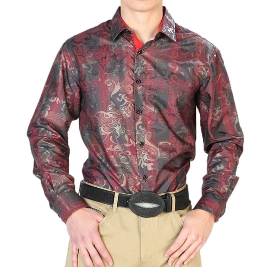 Camisa Vaquera de Moda El Señor de los Cielos Negro y Roja (43795)