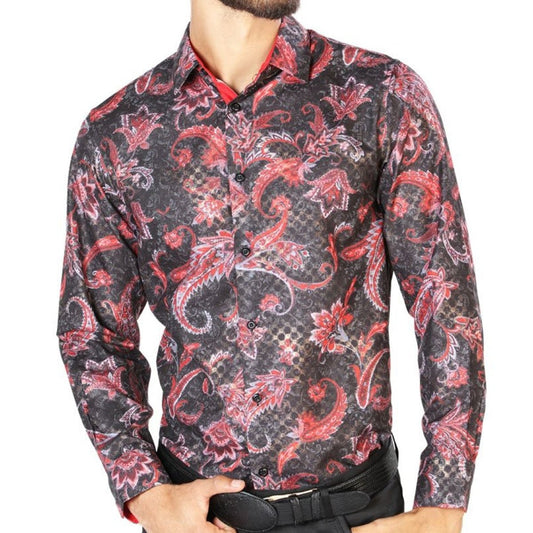 Camisa Vaquera de Moda El Señor de los Cielos Negro y Rojo (43804)